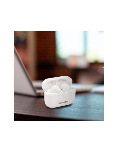 Auricular Daewoo Tws Bluetooth 5.3 Usb Tipo-C Con Estuche De Carga 500Mah Color Blanco