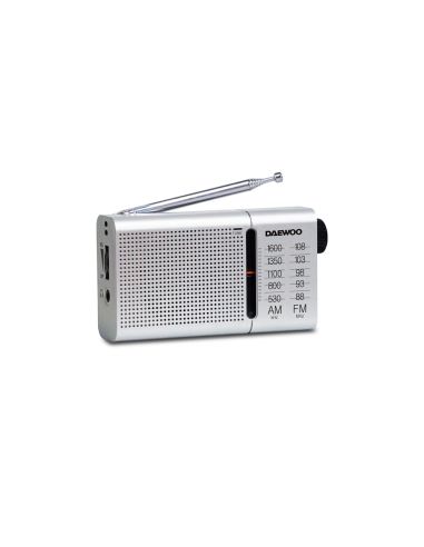 Radio Portatil Daewoo Am/Fm Antena Telescopica Auriculares Incluidos Jack 3.5 Mm Color Plata