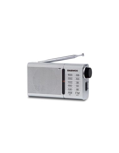 Radio Portatil Daewoo Am/Fm Antena Telescopica Auriculares Incluidos Jack 3.5 Mm Color Plata