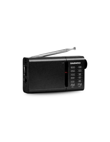 Radio Portatil Daewoo Am/Fm Antena Telescopica Auriculares Incluidos Jack 3.5 Mm Color Negro