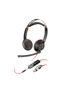 Auriculares Poly Con Cable Blackwire 5220 Usb-C Conexion 3,5 Mm Adaptador Usb-C/A