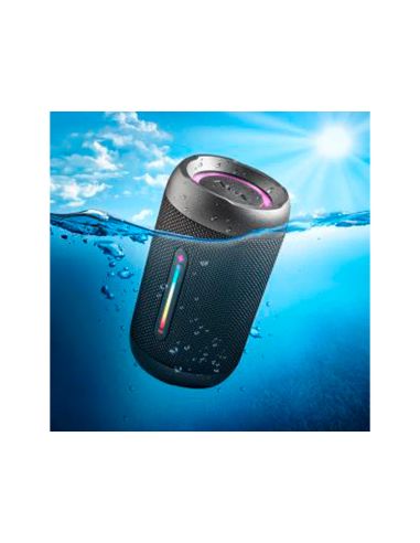 Altavoz Ngs Roller Furia 2 Tiny Portatil 20W Bluetooth Luces Rgb E Impermeabilidad Ipx7 Color Negro
