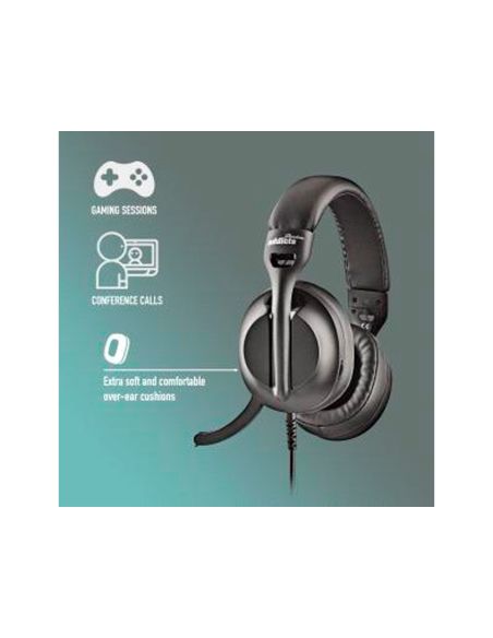 Auriculares Ngs Vox805 Con Cable Estereo Usb-C Con Control De Volumen Y Adaptador Usb Color Negro