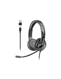 Auriculares Ngs Vox605 Con Cable Estereo Usb-C Con Control De Volumen Y Adaptador Usb Color Negro 2