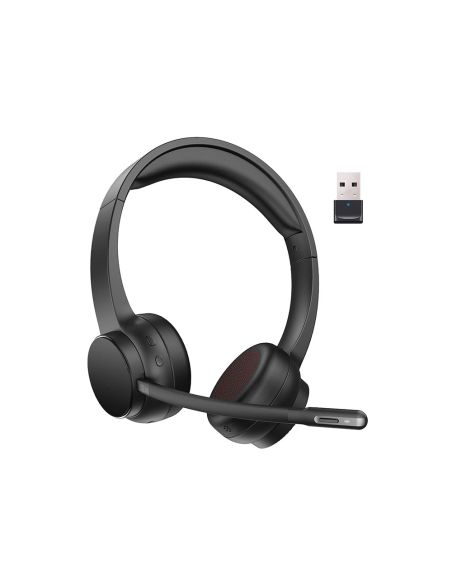 Auricular Q-Connect Inalambrico Diadema Con Microfono Flexible Y Boton De Bluetooth Usb Color Negro
