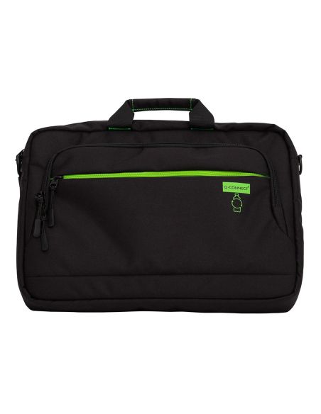 Maletin Para Portatil Q-Connect 15,6" Negro 1 Asa 2 Bolsillos Exteriores Polietileno Reciclado