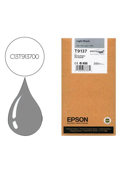 Ink-Jet Epson T9137 Light Negro Ink 200Ml