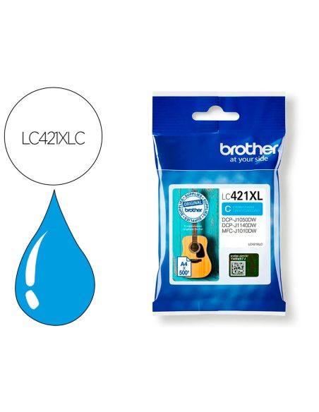 Ink-Jet Brother Lc421Xlc Dcp-J1050Dw / Dcp-J1140Dw / Mfc-J10 Cian 500 Paginas