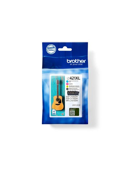 Ink-Jet Brother Lc421Xlval Dcp-J1050Dw / Dcp-J1140Dw / Mfc-J10 Pack 4 Colores 500 Paginas