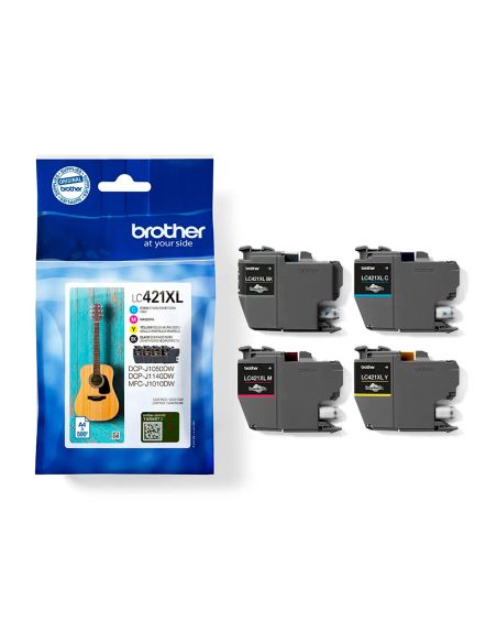 Ink-Jet Brother Lc421Xlval Dcp-J1050Dw / Dcp-J1140Dw / Mfc-J10 Pack 4 Colores 500 Paginas