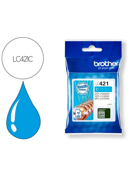 Ink-Jet Brother Lc421C Dcp-J1050Dw / Dcp-J1140Dw / Mfc-J10 Cian 200 Paginas