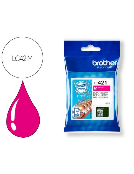 Ink-Jet Brother Lc421M Dcp-J1050Dw / Dcp-J1140Dw / Mfc-J10 Magenta 200 Paginas
