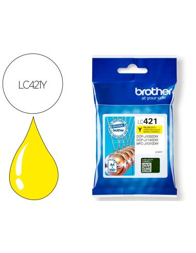 Ink-Jet Brother Lc421Y Dcp-J1050Dw / Dcp-J1140Dw / Mfc-J10 Amarillo 200 Paginas