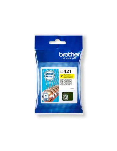 Ink-Jet Brother Lc421Y Dcp-J1050Dw / Dcp-J1140Dw / Mfc-J10 Amarillo 200 Paginas