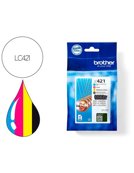 Ink-Jet Brother Lc421Val Dcp-J1050Dw / Dcp-J1140Dw / Mfc-J10 Pack 4 Colores 200 Paginas