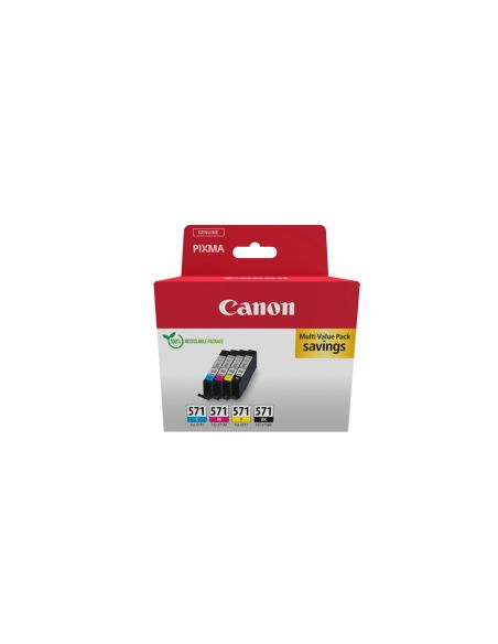 Ink-Jet Canon Cli-571 Pixma Mg6852/Ts6050/Ts8050 Multipack De 4 Unidades Negro/Amarillo/ Cian/Magenta