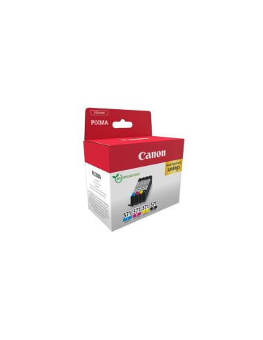 Ink-Jet Canon Cli-571 Pixma Mg6852/Ts6050/Ts8050 Multipack De 4 Unidades Negro/Amarillo/ Cian/Magenta