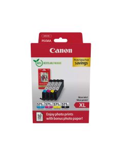 Ink-Jet Canon Cli-571Xl Pixma Mg6852/Ts6050/Ts8050 Multipack De 4 Unidades Negro/Amarillo/Cian/Magenta 2