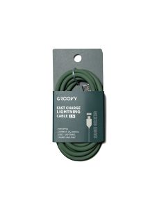 Cable Groovy Usb 2.0 Tipo C A Tipo C Longitud 1 Mt Silicona Color Verde Salvia