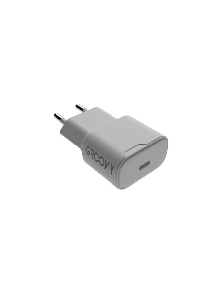Cargador De Pared Groovy 1 Usb-C Carga Rapida Blanco