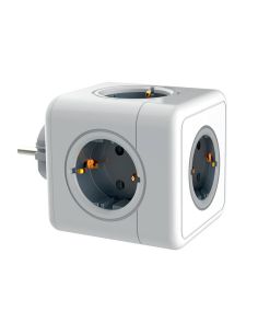 Regleta Q-Connect De Cubo Enchufe Multiple Power Cube 5 En 1 Directo A Pared 5 Tomas De Corriente 75X75X112Mm
