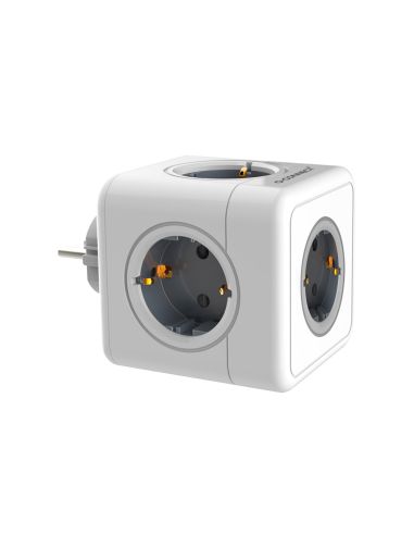 Regleta Q-Connect De Cubo Enchufe Multiple Power Cube 5 En 1 Directo A Pared 5 Tomas De Corriente 75X75X112Mm