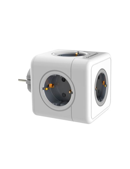 Regleta Q-Connect De Cubo Enchufe Multiple Power Cube 5 En 1 Directo A Pared 5 Tomas De Corriente 75X75X112Mm