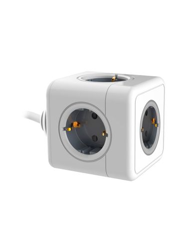 Regleta Q-Connect De Cubo Enchufe Multiple Power Cube 5 En 1 Cable De 1,4 Mt 5 Tomas De Corriente 75X75X112Mm