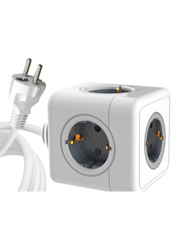 Regleta Q-Connect De Cubo Enchufe Multiple Power Cube 5 En 1 Cable De 1,4 Mt 5 Tomas De Corriente 75X75X112Mm
