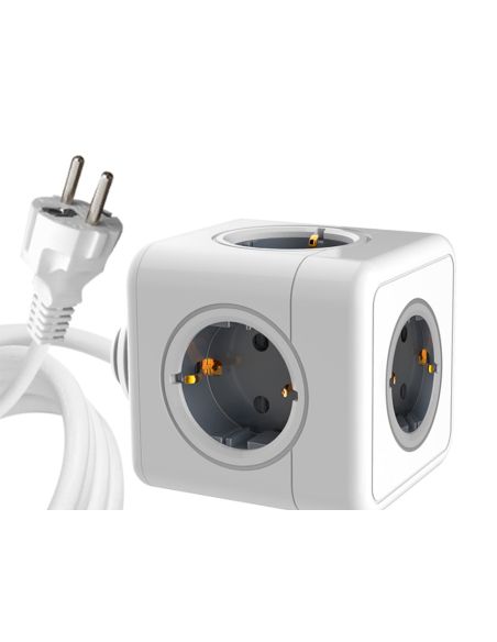 Regleta Q-Connect De Cubo Enchufe Multiple Power Cube 5 En 1 Cable De 1,4 Mt 5 Tomas De Corriente 75X75X112Mm