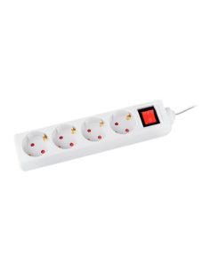 Regleta Q-Connect 4 Tomas De Corriente Con Interruptor Longitud Cable 1,5 Mt Color Blanco 2