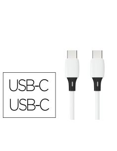 Cable Usb-C A Usb-C Q-Connect Pvc Longitud 1M Blanco