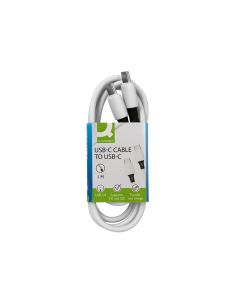 Cable Usb-C A Usb-C Q-Connect Pvc Longitud 1M Blanco 2