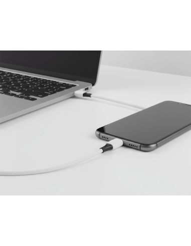 Cable Usb-C A Usb-C Q-Connect Pvc Longitud 1M Blanco