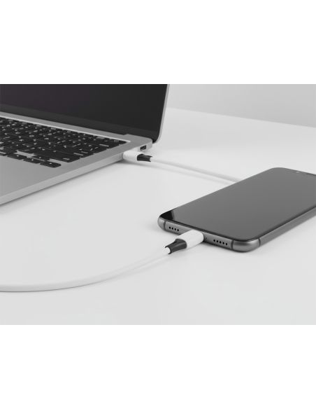 Cable Usb-C A Usb-C Q-Connect Pvc Longitud 1M Blanco