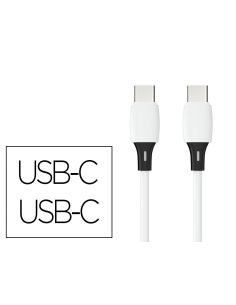 Cable Usb-C A Usb-C Q-Connect Pvc Longitud 3M Blanco