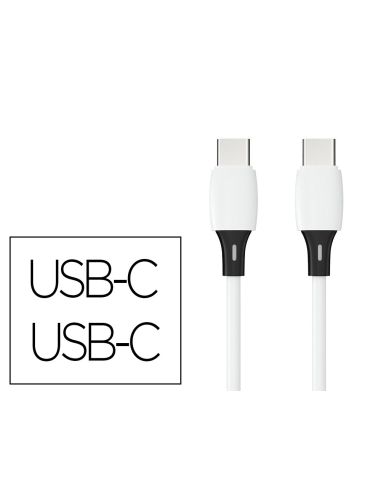 Cable Usb-C A Usb-C Q-Connect Pvc Longitud 3M Blanco