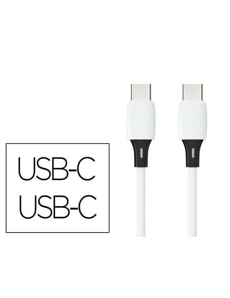 Cable Usb-C A Usb-C Q-Connect Pvc Longitud 3M Blanco