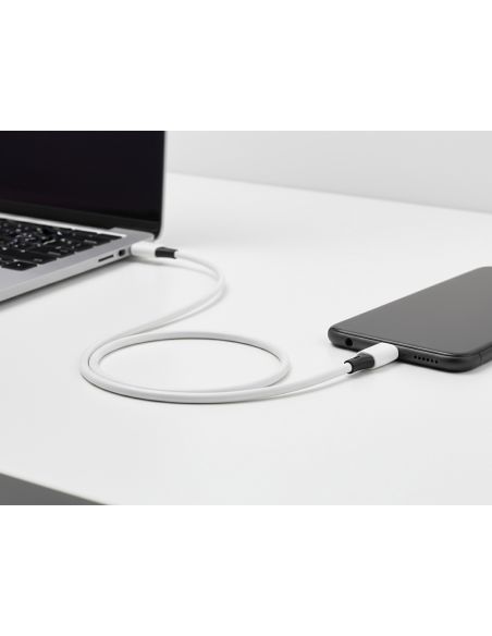 Cable Usb-C A Usb-C Q-Connect Pvc Longitud 3M Blanco