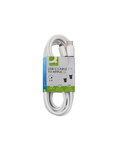 Cable Usb-C A Apple Lightning Q-Connect Pvc Longitud 2M Blanco 2