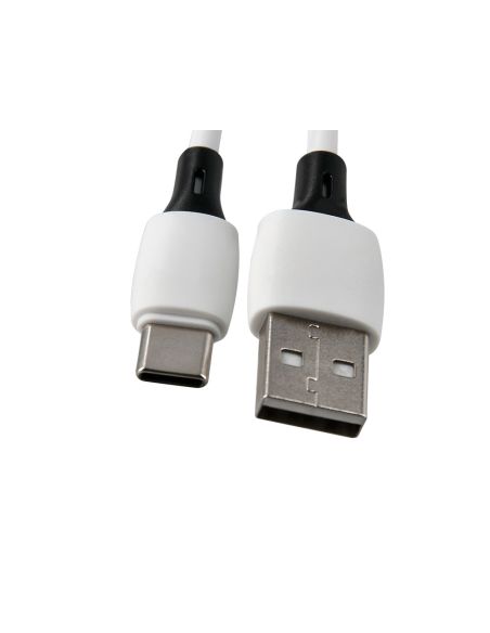 Cable Usb-C A Usb-A Q-Connect Pvc Longitud 1M Blanco