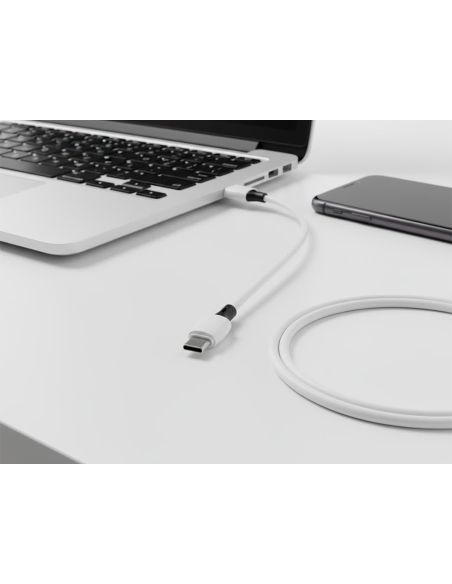 Cable Usb-C A Usb-A Q-Connect Pvc Longitud 1M Blanco
