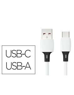 Cable Usb-C A Usb-A Q-Connect Pvc Longitud 2M Blanco