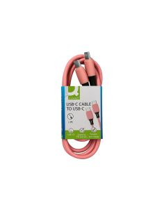 Cable Usb-C A Usb-C Q-Connect Pvc Longitud 1M Rosa 2