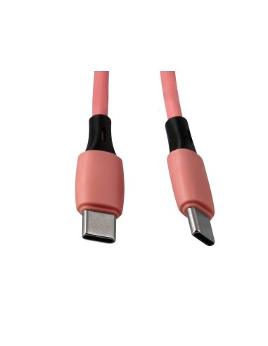 Cable Usb-C A Usb-C Q-Connect Pvc Longitud 2M Rosa