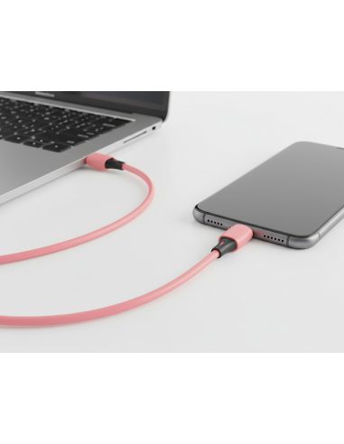 Cable Usb-C A Usb-C Q-Connect Pvc Longitud 2M Rosa