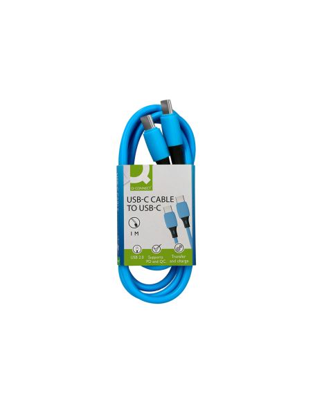 Cable Usb-C A Usb-C Q-Connect Pvc Longitud 1M Azul