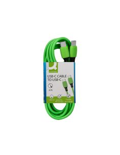 Cable Usb-C A Usb-C Q-Connect Pvc Longitud 2M Verde 2