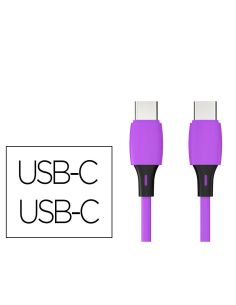 Cable Usb-C A Usb-C Q-Connect Pvc Longitud 1M Morado