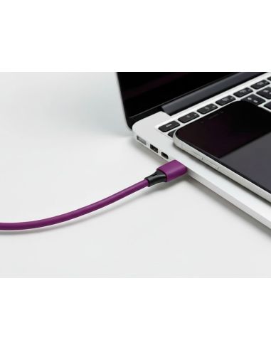 Cable Usb-C A Usb-C Q-Connect Pvc Longitud 1M Morado